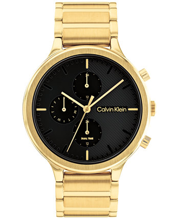 Женские многофункциональные золотые часы-браслет из нержавеющей стали 38 мм Calvin Klein