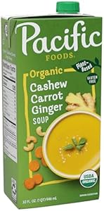 Pacific Foods Organic Cashew Carrot Ginger Soup, 32 oz Carton Pacific Foods