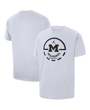 Мужская брендовая белая баскетбольная футболка Michigan Wolverines Free Throw Jordan