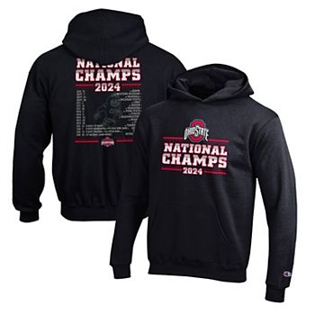 Youth Champion  Black Ohio State Buckeyes College Football Playoff 2024 National Champions Schedule Pullover Hoodie Champion