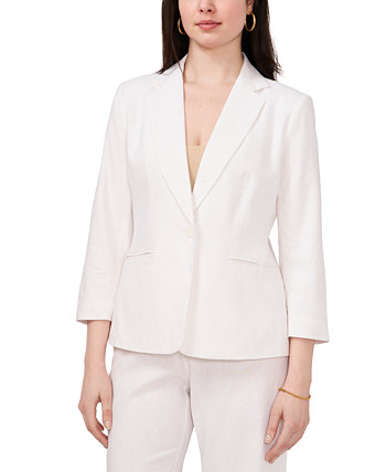 Women's Linen-Blend 3/4 Sleeve Single-Button Blazer Sam & Jess