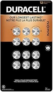 12 Duracell DL2032 Duralock Lithium Batteries Cell Button Electronics (2x6) Duracell