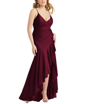 Женское платье без рукавов с высоким и низким вырезом и оборками Dessy Collection