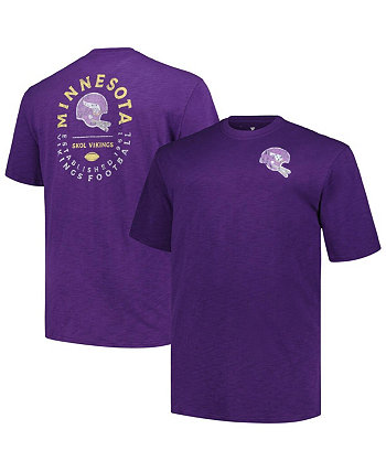 Мужская фиолетовая футболка Minnesota Vikings Big and Tall Two-Hit Throwback Profile