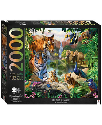 Набор пазлов Artisan «В джунглях», 2000 деталей, роскошные пазлы для взрослых, сложные пазлы 38,6 x 30, хобби, набор пазлов с тиграми на тему джунглей Mindbogglers