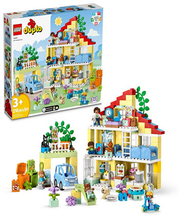 DUPLO Town 10994 Игрушечный семейный домик 3-в-1 STEM Набор для сборки дома Lego