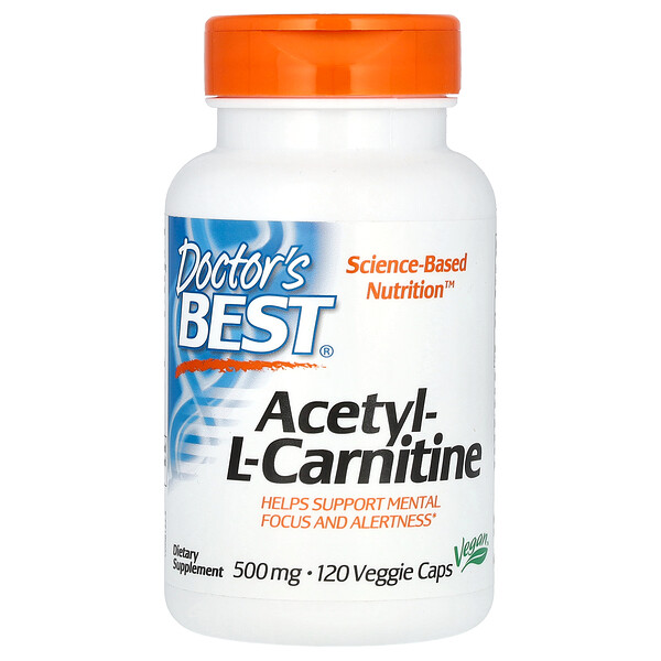 Ацетил-L-Карнитин - 1000 мг - 120 вегетарианских капсул - Doctor's Best Doctor's Best
