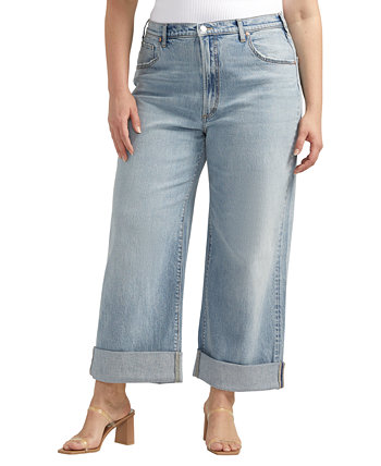 Большие укороченные джинсы Baggy со средней посадкой и широкими штанинами Silver Jeans Co.