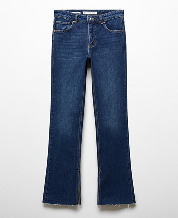Женские расклешенные джинсы со средней талией и разрезами MANGO