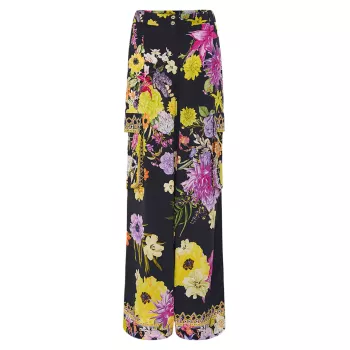 Широкие брюки карго с цветочным принтом Camilla