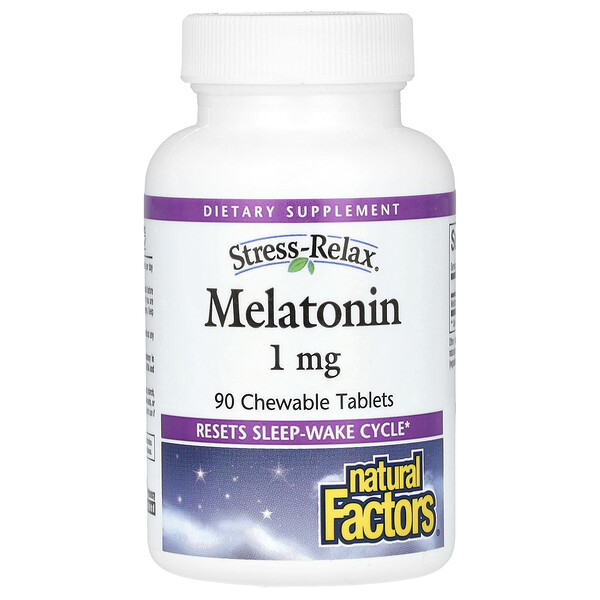 Мелатонин - 1 мг - 90 жевательных таблеток - Natural Factors Natural Factors