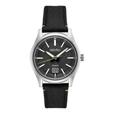 Seiko Essentials Men's Stainless Steel Black Dial Strap Watch - SUR517 Seiko