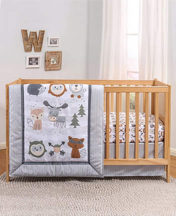 Комплект постельного белья для детской кроватки PSP Woodland Walk из 3 предметов The Peanutshell
