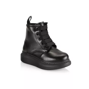 Маленький ребенок &amp;amp; Детские кожаные ботинки на шнуровке Alexander McQueen