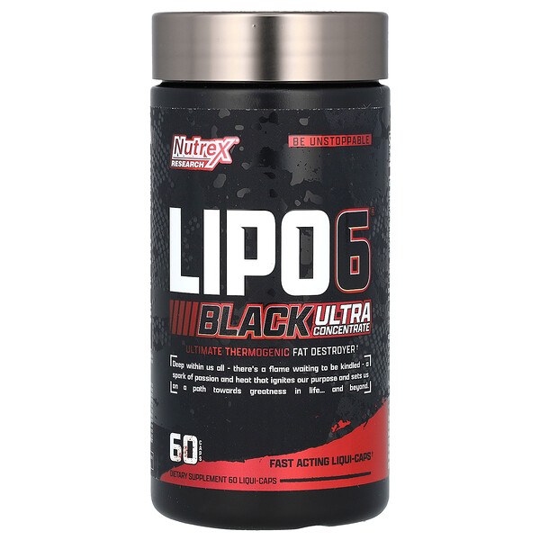 LIPO-6 Black, Ультраконцентрат, 60 жидких капсул - Nutrex Research Nutrex Research