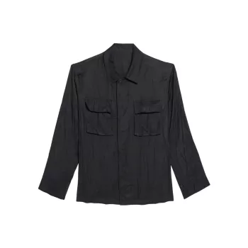 Куртка-рубашка свободного кроя с эффектом потертости Helmut Lang