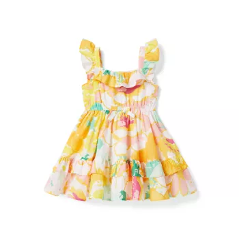 Для маленьких девочек, для маленьких девочек и для маленьких девочек; Многоярусное платье с цветочным принтом для девочки Janie and Jack
