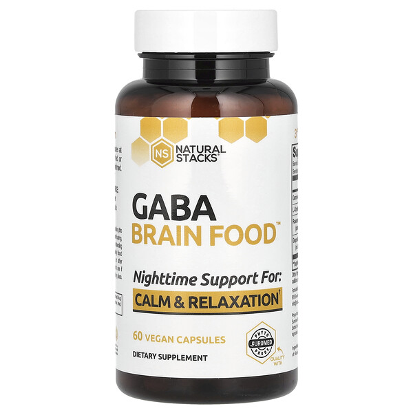 Gaba Brain Food, 60 веганских капсул Natural Stacks