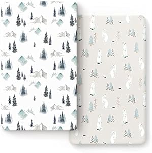 Stretch Ultra Soft Jersey Knit Fitted Crib Sheets Set 2 Pack，Fit All Standard Crib Mattress Pads Safe and Snug, Crib Fitted Sheet for Baby, Stylish African Savannah Animals Pattern GRSSDER