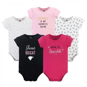 Hudson Baby Short Sleeve Bodysuits, 5-Pack, Newborn- 24 Months Hudson Baby