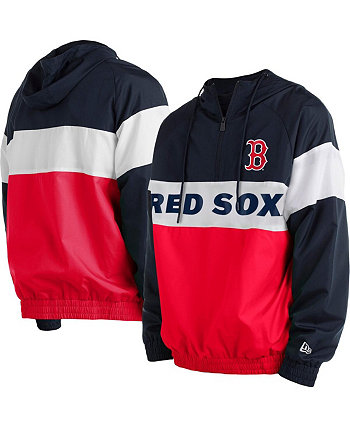 Мужская красная толстовка с капюшоном Boston Red Sox Raglan с молнией на четверть New Era
