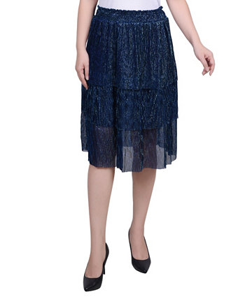 Миниатюрная многоярусная сетчатая плиссированная юбка NY Collection