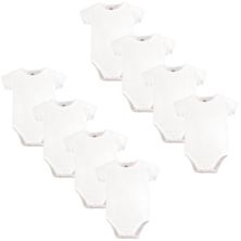 Touched by Nature Organic Cotton Bodysuits 8pk, White Touched by Nature