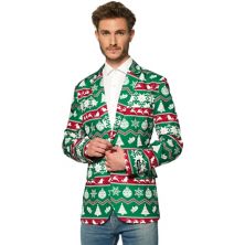 Мужской костюм Slim-Fit Nordic Christmas Green Blazer Suitmeister