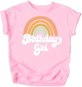 Retro Rainbow Birthday Girl Colorful Shirts for Baby and Toddler Girls Birthday Outfits Olive Loves Apple