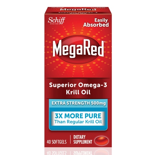 MegaRed Экстра Крепость - Капсулы с маслом криля Омега-3 - 500 мг - 40 капсул - Schiff Schiff
