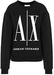 Женский стильный и уютный хлопковый пуловер с логотипом A|X Armani Exchange A｜X Armani Exchange