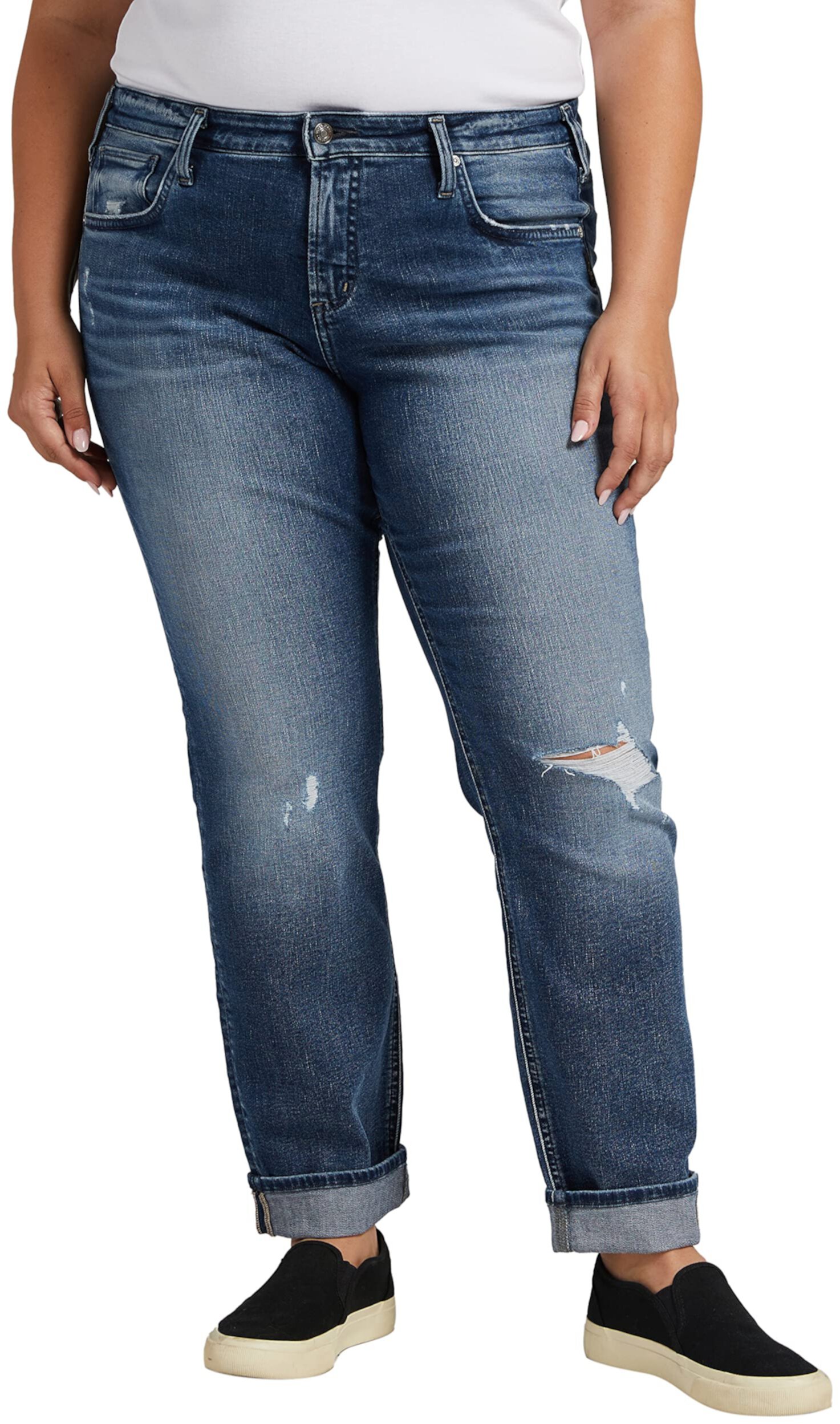 Узкие джинсы-бойфренды больших размеров со средней посадкой W27170SJL267 Silver Jeans Co.