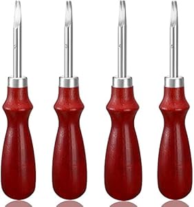 Mudder 4 Pieces Edge Leather Beveler Craft Edge Beveler Cutting Beveling Leather Skiver Tool for DIY(1.5 Mm, 1.2 Mm, 1.0 Mm, 0.8 Mm) Mudder