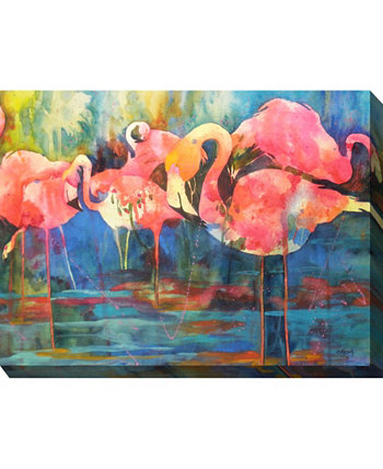 Картины с кокетливыми фламинго, 40 "x 30" West of the Wind