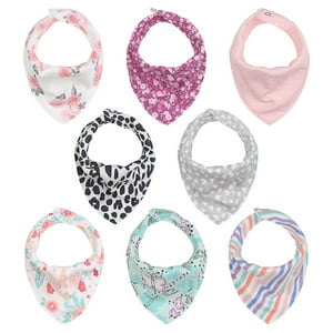 The Peanutshell Cotton Bandana Drool Baby Bibs, 8pk Girls The Peanutshell