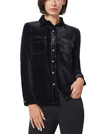 Женская универсальная рубашка из эластичного велюра с длинными рукавами Jones New York