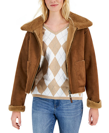 Женская укороченная куртка из искусственного меха с широким воротником Tommy Hilfiger