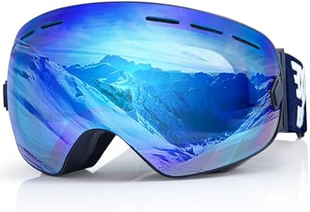 EXP VISION Snowboard Ski Goggles Men Women Youth, Anti Fog OTG Winter Snow Goggles Spherical Detachable Lens EXP VISION