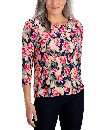 Petite Oaklyn Garden Jacquard Top, Created for Macy's J&M Collection