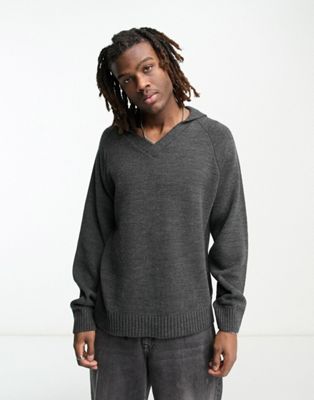 Темно-серый вязаный свитер с воротником COLLUSION Collusion