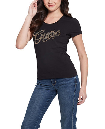 Женская футболка с декорированным логотипом GUESS