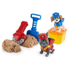 PAW Patrol Rubble & Crew Charger and Wheeler Action Figures and Kinetic Sand Set Paw Patrol