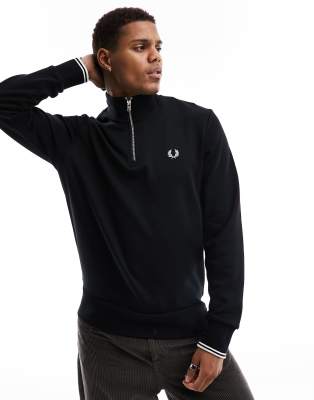 Мужская Толстовка Fred Perry Half Zip Black Fred Perry