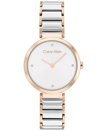 Двухцветные часы-браслет из нержавеющей стали 28 мм Calvin Klein