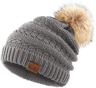 C.C Hatsandscarf Exclusives Unisex Solid Ribbed Beanie with Pom (HAT-43) C.C