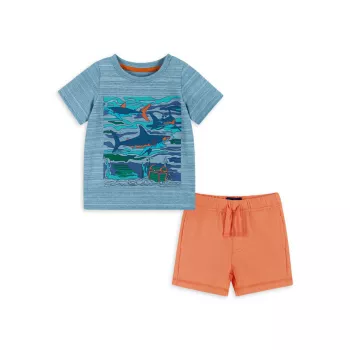 Футболка с рисунком акулы для мальчика и amp; Комплект шорт Andy & Evan