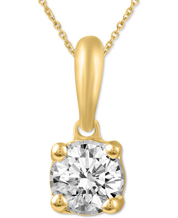 Ожерелье с кулоном Diamond Solitaire 18 дюймов (1/4 карата) из белого, желтого или розового золота 585 пробы Macy's