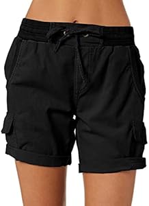 Dokotoo Womens Relaxed Fit High Waist Casual 4 Pocketed 2025 Hiking Outdoor Summer Shorts S-XL Dokotoo