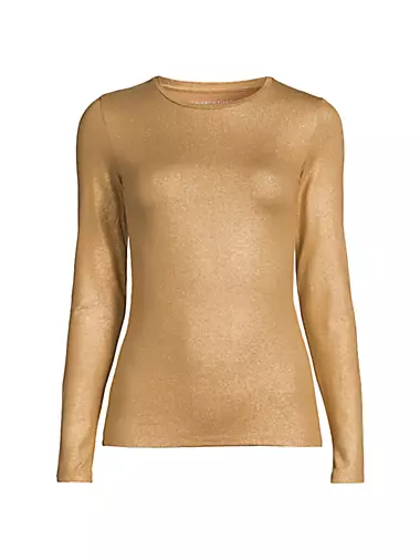 Женская Блузка Majestic Filatures Soft Touch Metallic Crewneck Majestic Filatures