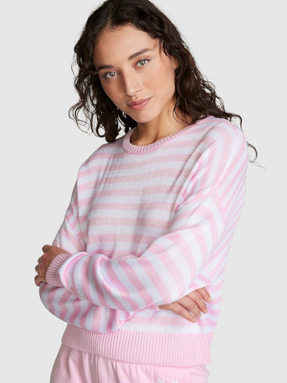 Cambridge Knit Crew Sweater Pink